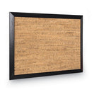 Natural Cork Bulletin Board, 24 X 18, Tan Surface, Black Wood Frame