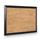 Natural Cork Bulletin Board, 24 X 18, Tan Surface, Black Wood Frame