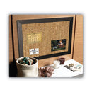 Natural Cork Bulletin Board, 36 X 24, Tan Surface, Black Wood Frame