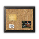 Natural Cork Bulletin Board, 36 X 24, Tan Surface, Black Wood Frame