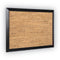 Natural Cork Bulletin Board, 36 X 24, Tan Surface, Black Wood Frame