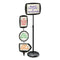 Floor Stand Sign Holder, Rectangle, 15 X 11, 66" High, White Surface, Black Steel Frame