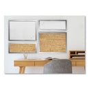 Positive Flow Metallic Silver Message Board Sets, (2) Bulletin, (2) Magnetic Dry Erase, Assorted Sizes, Silver Frames