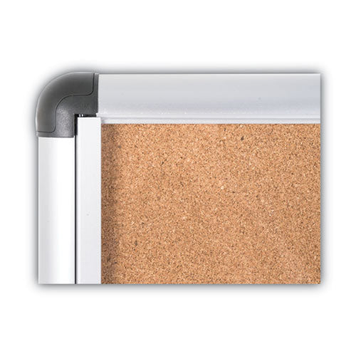 Slim-line Enclosed Cork Bulletin Board, One Door, 47 X 38, Tan Surface, Aluminum Frame