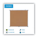 Slim-line Enclosed Cork Bulletin Board, One Door, 47 X 38, Tan Surface, Aluminum Frame