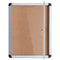 Slim-line Enclosed Cork Bulletin Board, One Door, 28 X 38, Tan Surface, Aluminum Frame