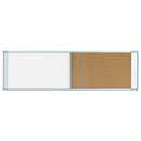 Combo Cubicle Workstation Dry Erase/cork Board, 48 X 18, Tan/white Surface, Aluminum Frame