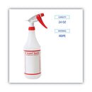 Trigger Spray Bottle, 32 Oz, Clear/red, Hdpe, 3/pack