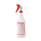 Trigger Spray Bottle, 32 Oz, Clear/red, Hdpe, 3/pack