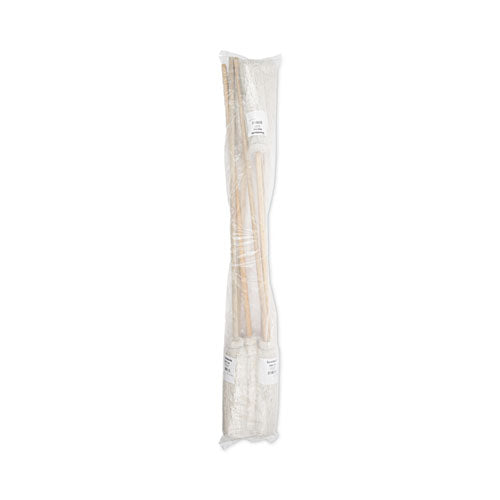 Handle/deck Mops, 16 Oz White Cotton Head, 48" Oak Wood Handle