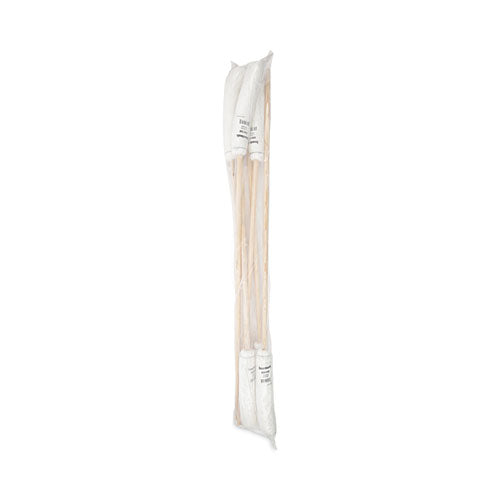 Handle/deck Mops, 16 Oz White Rayon Head, 48" Oak Wood Handle