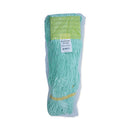 Ecomop Looped-end Mop Head, Recycled Fibers, Medium Size, Green, 12/carton