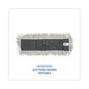 Disposable Cut End Dust Mop Head, Cotton/synthetic, 24w X 5d, White