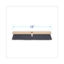 Floor Brush Head, 3" Gray Flagged Polypropylene Bristles, 18" Brush