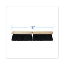 Floor Brush Head, 3" Black Medium Weight Polypropylene Bristles, 18" Brush