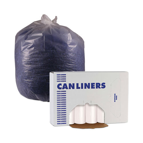 High-density Can Liners, 10 Gal, 6 Microns, 24" X 23", Natural, 50 Bags/roll, 20 Rolls/carton