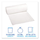 Low-density Waste Can Liners, 10 Gal, 0.4 Mil, 24" X 23", White, 25 Bags/roll, 20 Rolls/carton