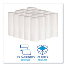 Low-density Waste Can Liners, 16 Gal, 0.4 Mil, 24" X 32", White, 25 Bags/roll, 20 Rolls/carton