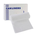 High-density Can Liners, 16 Gal, 6 Microns, 24" X 33", Natural, 50 Bags/roll, 20 Rolls/carton