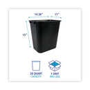 Soft-sided Wastebasket, 28 Qt, Plastic, Black