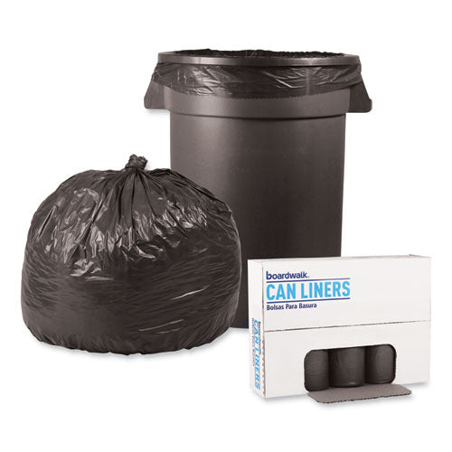 Low-density Waste Can Liners, 33 Gal, 1.1 Mil, 33" X 39", Gray, 25 Bags/roll, 4 Rolls/carton