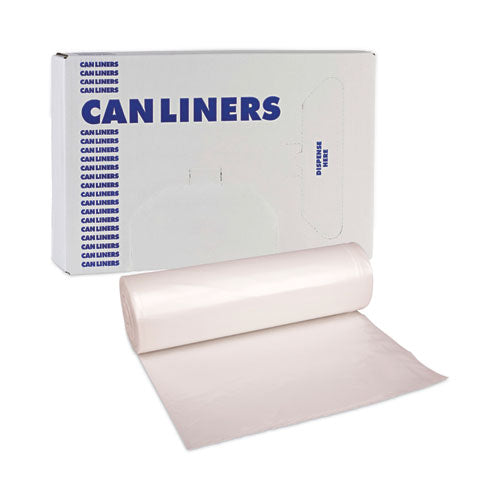 High-density Can Liners, 33 Gal, 14 Microns, 33" X 38", Natural, 25 Bags/roll, 10 Rolls/carton