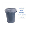 High-density Can Liners, 60 Gal, 19 Microns, 38" X 58", Natural, 25 Bags/roll, 6 Rolls/carton