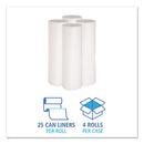 Low-density Waste Can Liners, 60 Gal, 0.6 Mil, 38" X 58", White, 25 Bags/roll, 4 Rolls/carton