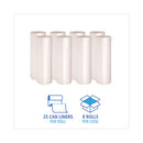 High-density Can Liners, 60 Gal, 14 Microns, 38" X 58", Natural, 25 Bags/roll, 8 Rolls/carton