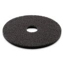 Stripping Floor Pads, 12" Diameter, Black, 5/carton