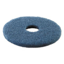 Scrubbing Floor Pads, 13" Diameter, Blue, 5/carton