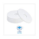 Polishing Floor Pads, 13" Diameter, White, 5/carton