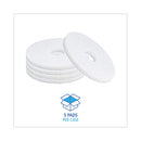 Polishing Floor Pads, 14" Diameter, White, 5/carton