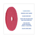 Buffing Floor Pads, 15" Diameter, Red, 5/carton