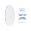 Polishing Floor Pads, 16" Diameter, White, 5/carton