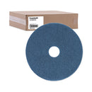 Scrubbing Floor Pads, 17" Diameter, Blue, 5/carton