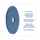 Scrubbing Floor Pads, 17" Diameter, Blue, 5/carton