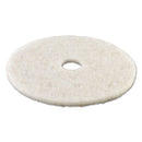 Natural Burnishing Floor Pads, 17" Diameter, White, 5/carton