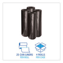 Low-density Waste Can Liners, 45 Gal, 0.6 Mil, 40" X 46", Black, 25 Bags/roll, 4 Rolls/carton