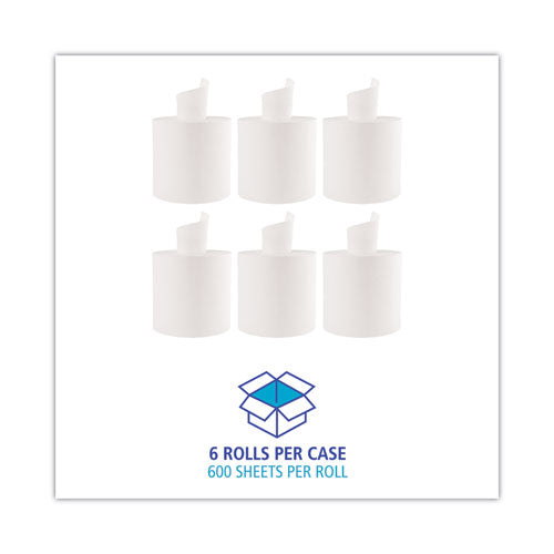 Center-pull Roll Towels, 2-ply, 10 X 7.6, White, 600/roll, 6/carton