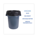 High-density Can Liners, 56 Gal, 19 Microns, 43" X 47", Black, 25 Bags/roll, 6 Rolls/carton