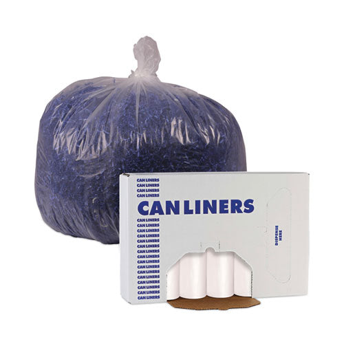 High-density Can Liners, 56 Gal, 19 Microns, 43" X 47", Natural, 25 Bags/roll, 6 Rolls/carton