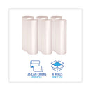 High-density Can Liners, 56 Gal, 19 Microns, 43" X 47", Natural, 25 Bags/roll, 6 Rolls/carton