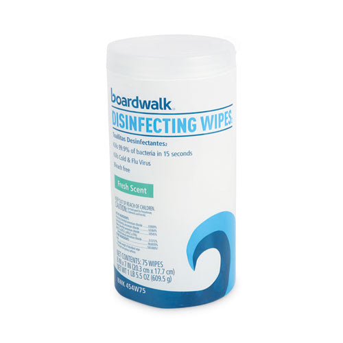 Disinfecting Wipes, 7 X 8, Fresh Scent, 75/canister, 12 Canisters/carton