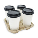 Cup Carrier Tray, 8 Oz To 32 Oz, Four Cups, Kraft, 300/carton