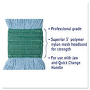 Super Loop Wet Mop Head, Cotton/synthetic Fiber, 5" Headband, Medium Size, Blue, 12/carton