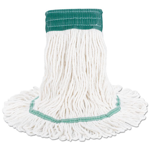 Super Loop Wet Mop Head, Cotton/synthetic Fiber, 5" Headband, Medium Size, White, 12/carton