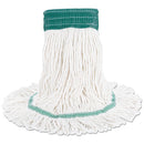 Super Loop Wet Mop Head, Cotton/synthetic Fiber, 5" Headband, Medium Size, White