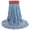 Super Loop Wet Mop Head, Cotton/synthetic Fiber, 5" Headband, Large Size, Blue, 12/carton