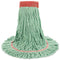 Super Loop Wet Mop Head, Cotton/synthetic Fiber, 5" Headband, Large Size, Green, 12/carton